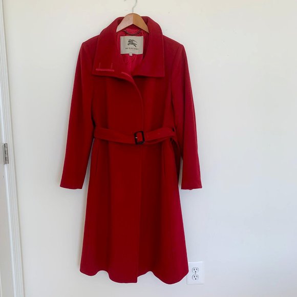 Burberry Jackets & Blazers - Burberry Red Cashmere Pea Coats Large